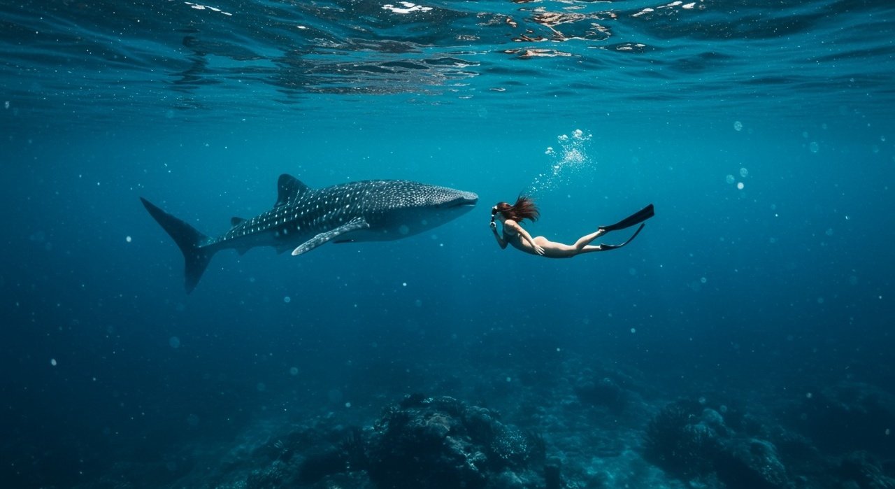 Snorkeling with whale sharks
